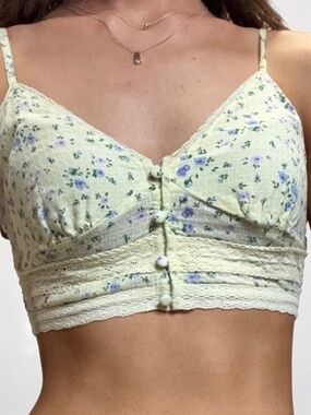 aeropostale floral cropped tank
